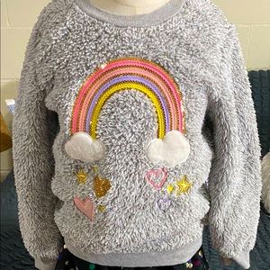 Epic Threads Grey Fleece with Sequin Rainbow size 6
